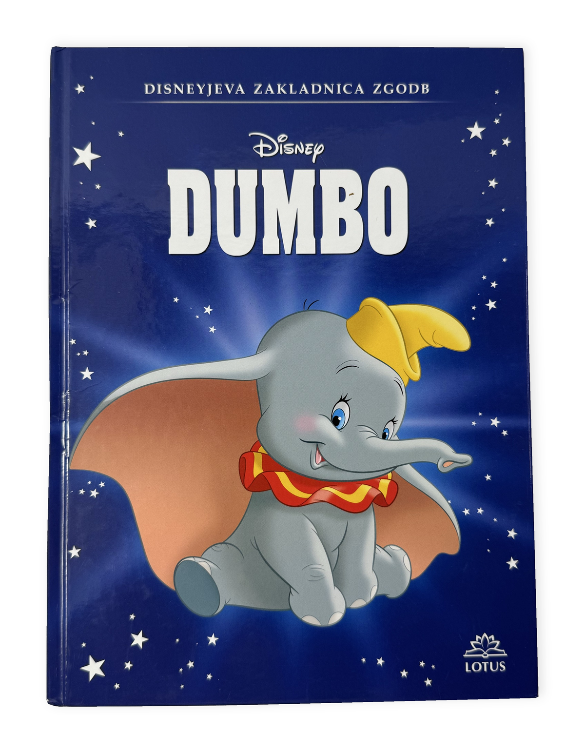 Dumbo – Disneyjeva zakladnica zgodb: platnica z ohranjeno obrabo na belem ozadju