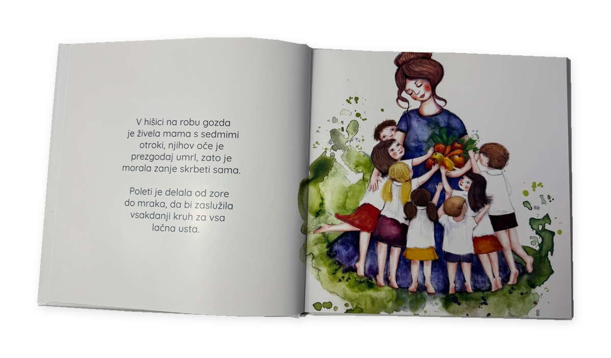 Kdo je napravil Vidku srajčico? – odprta knjiga z besedilom in ilustracijo na belem ozadju