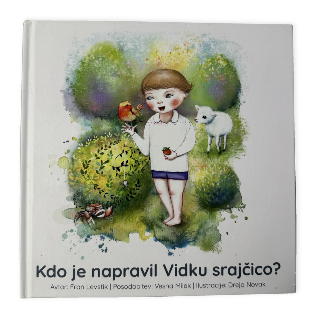 Kdo je napravil Vidku srajčico? – platnica z ohranjeno obrabo na belem ozadju