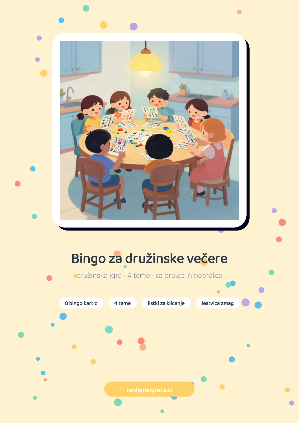 Bingo za družinske večere – naslovnica PDF