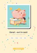 Naslovnica delovnih listov Denar – evri in centi