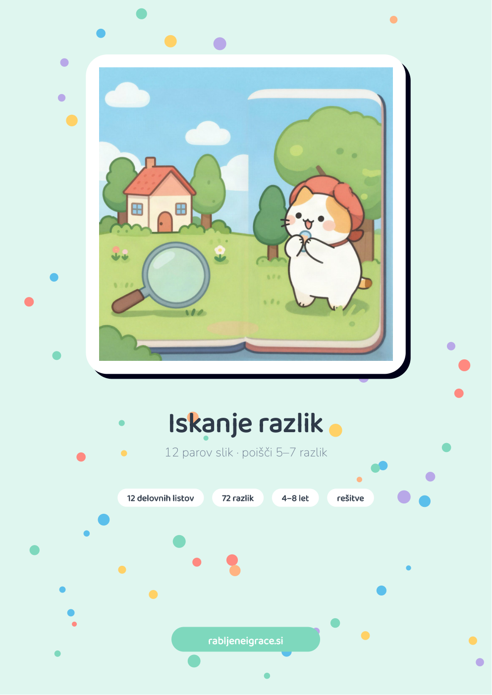 Iskanje razlik – naslovnica PDF delovnih listov