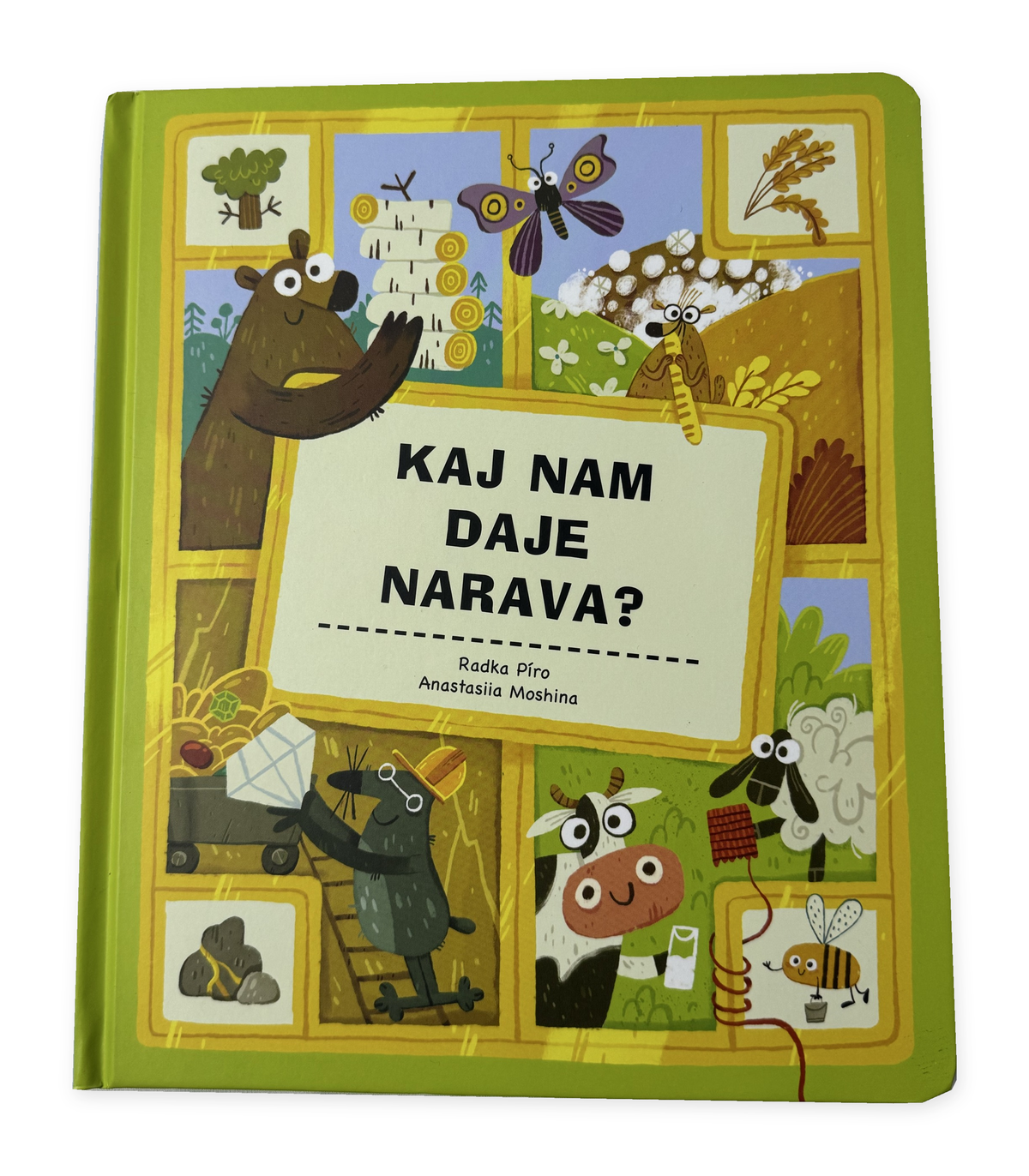Kaj nam daje narava? – izvirna platnica z vidno obrabo na belem ozadju
