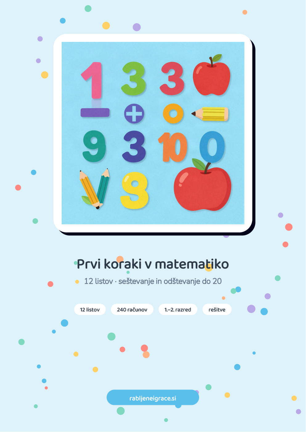 Delovni listi matematika – naslovnica
