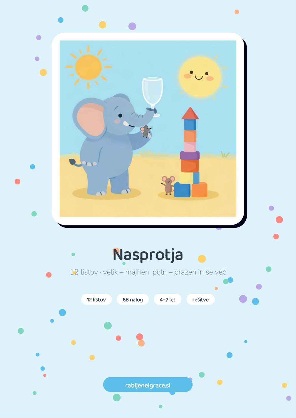 Naslovnica delovnih listov Nasprotja