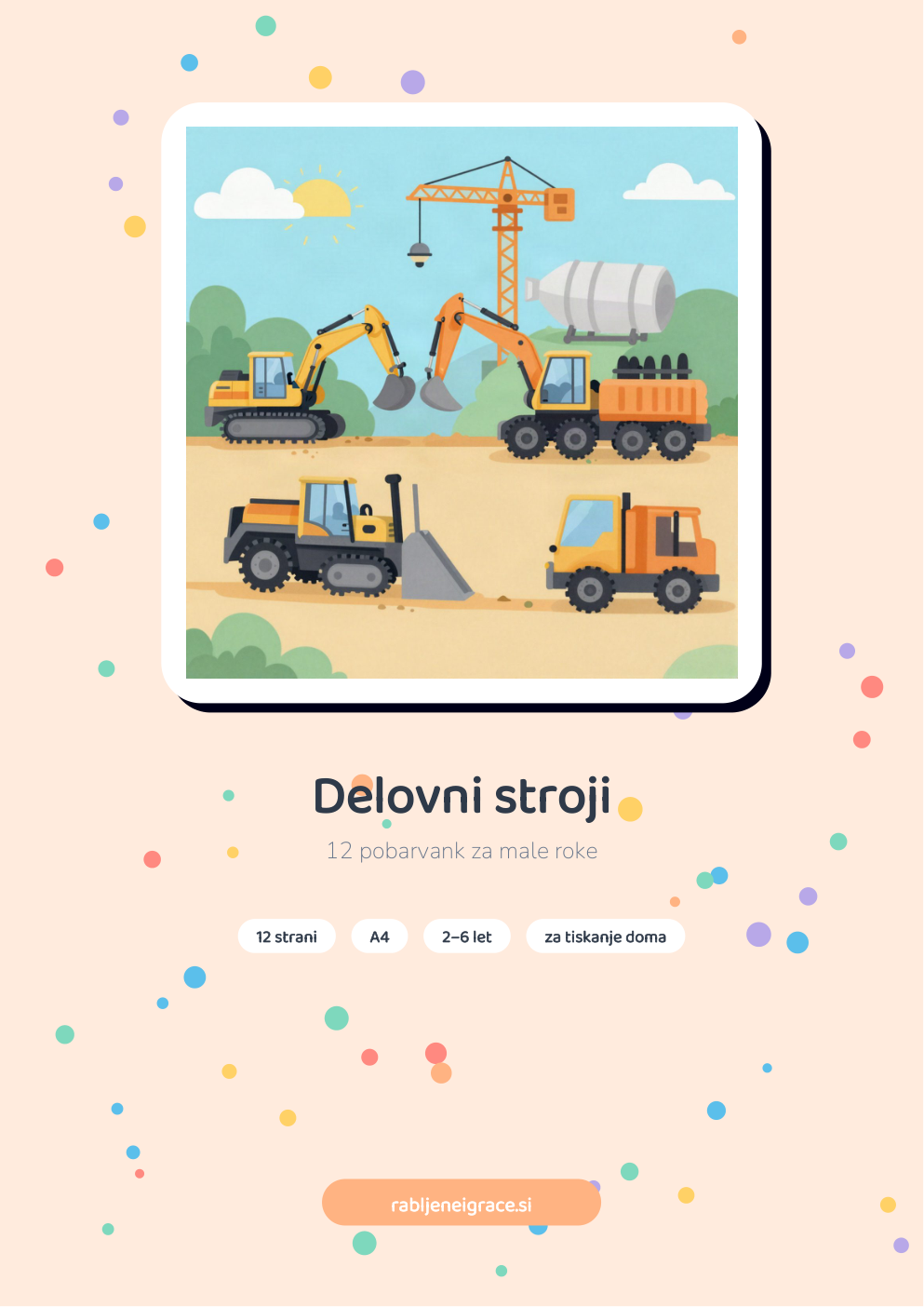 Pobarvanka Delovni stroji – naslovnica
