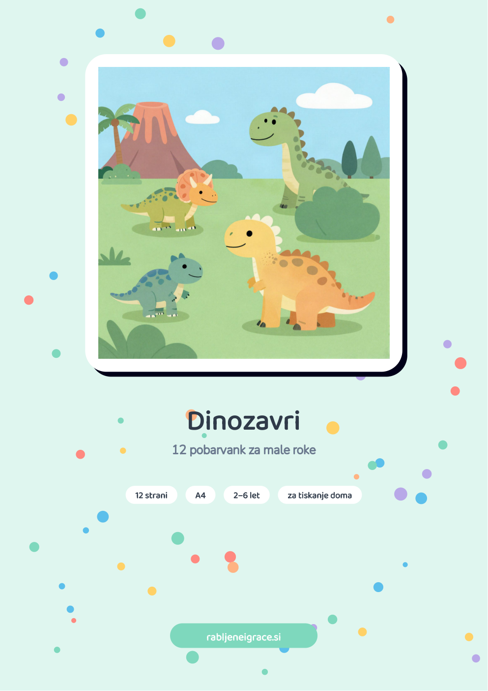 Pobarvanka Dinozavri – naslovnica
