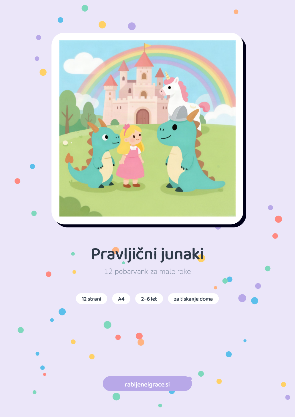 Naslovnica pobarvanke Pravljični junaki