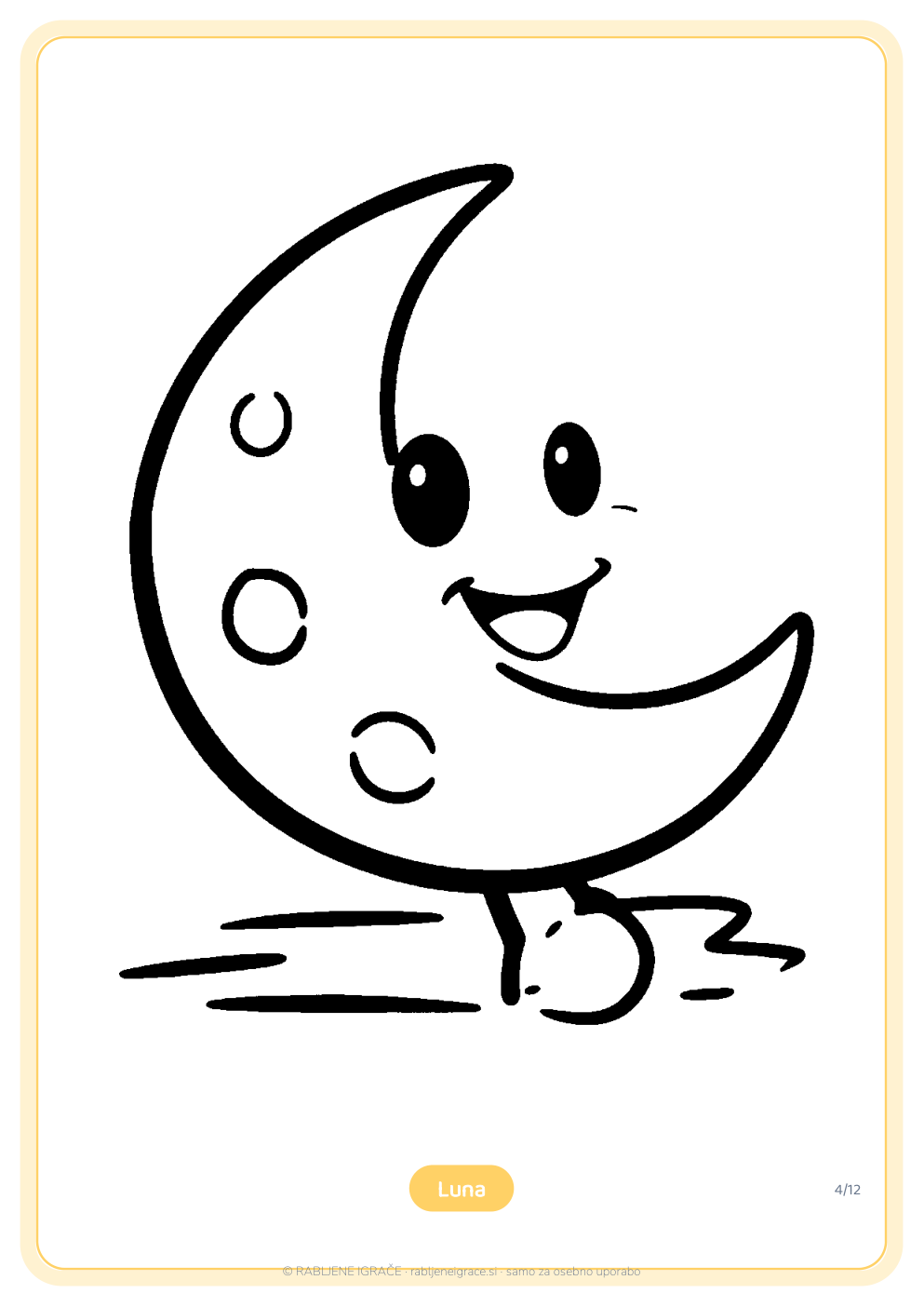 Pobarvanka Vesolje – luna