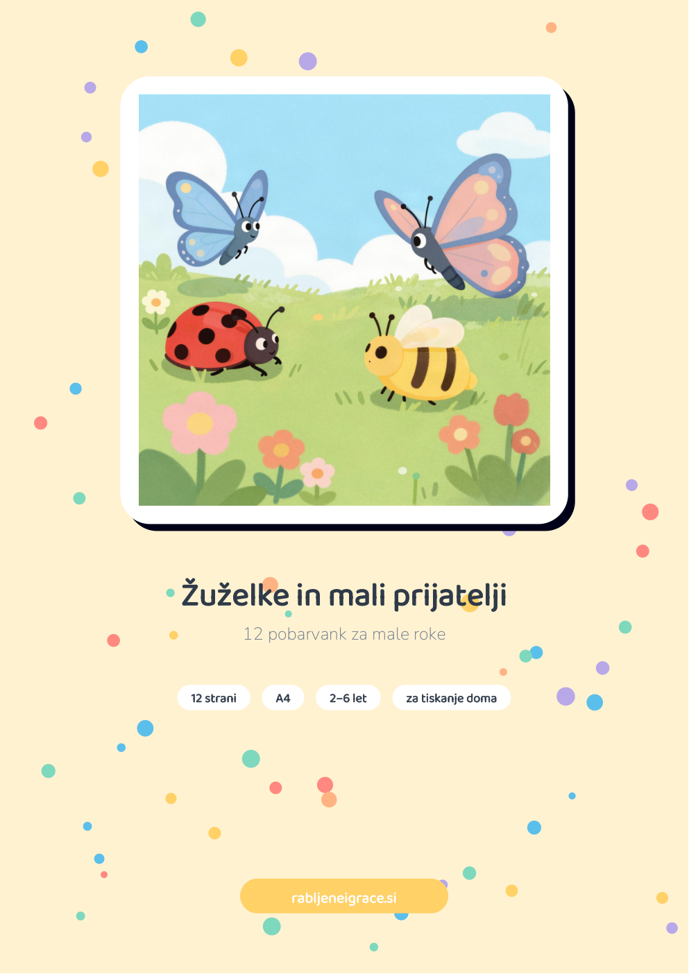 Pobarvanka Žuželke in mali prijatelji – naslovnica