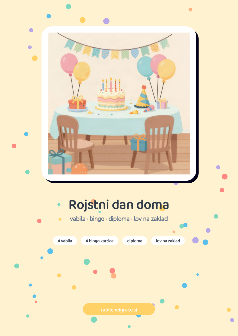Paket Rojstni dan doma – naslovnica