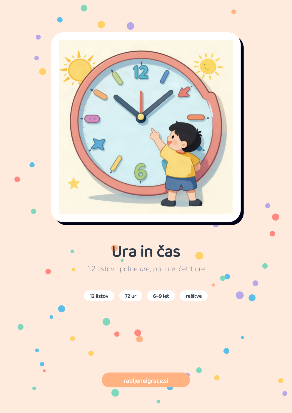 Naslovnica: Ura in čas – delovni listi za tiskanje